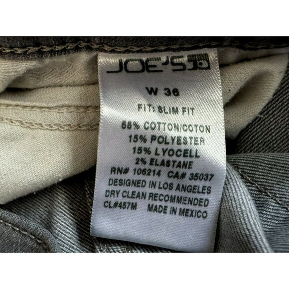 Joe's Men's Slim Fit Ombre Gray Jeans 38 x 34  Cotton Stretch Frayed Edges - Picture 6 of 6